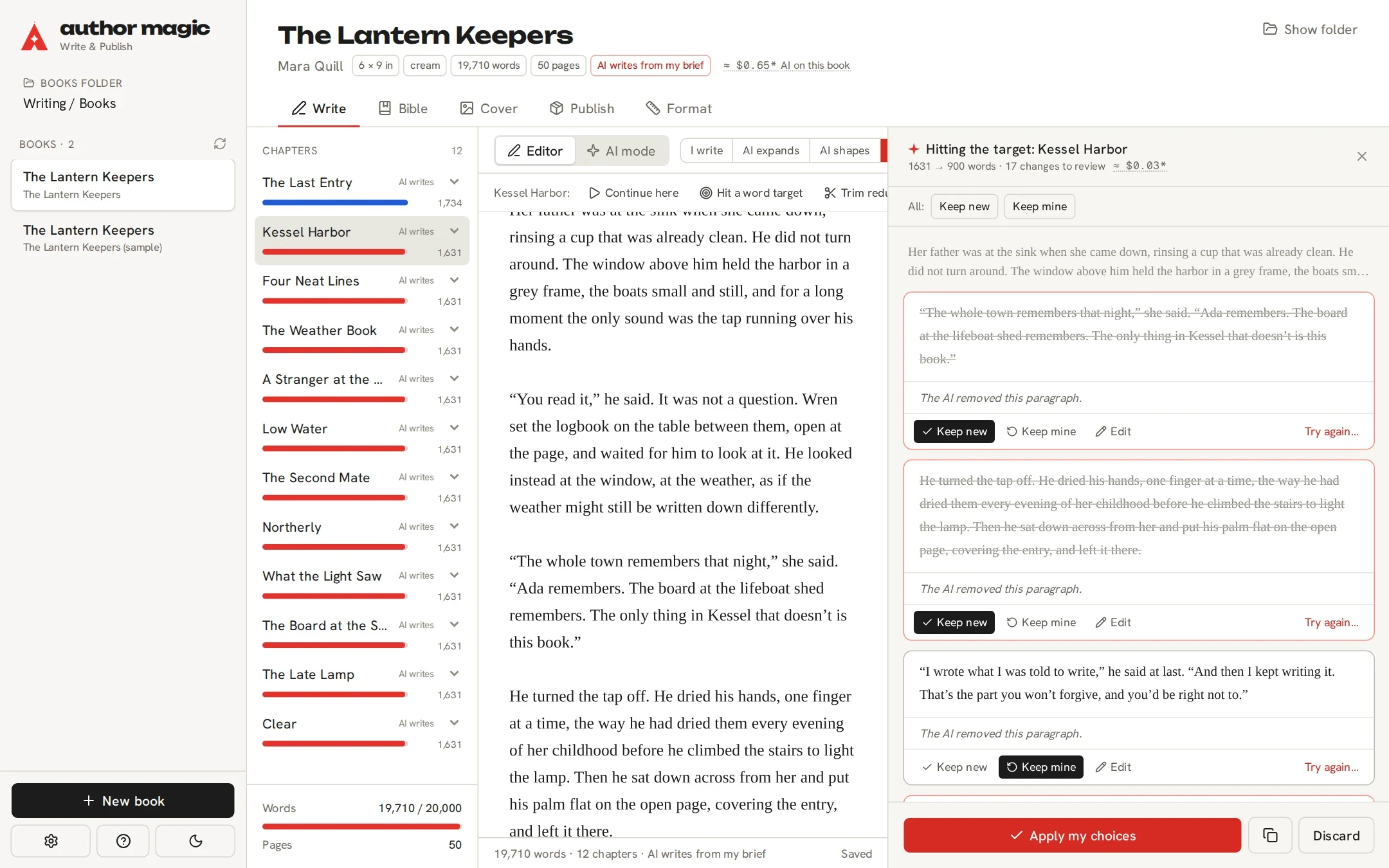 Reviewing an AI change paragraph by paragraph